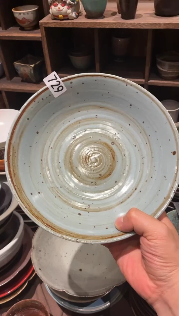 瓷片空*键729蓝麻点深盘1个