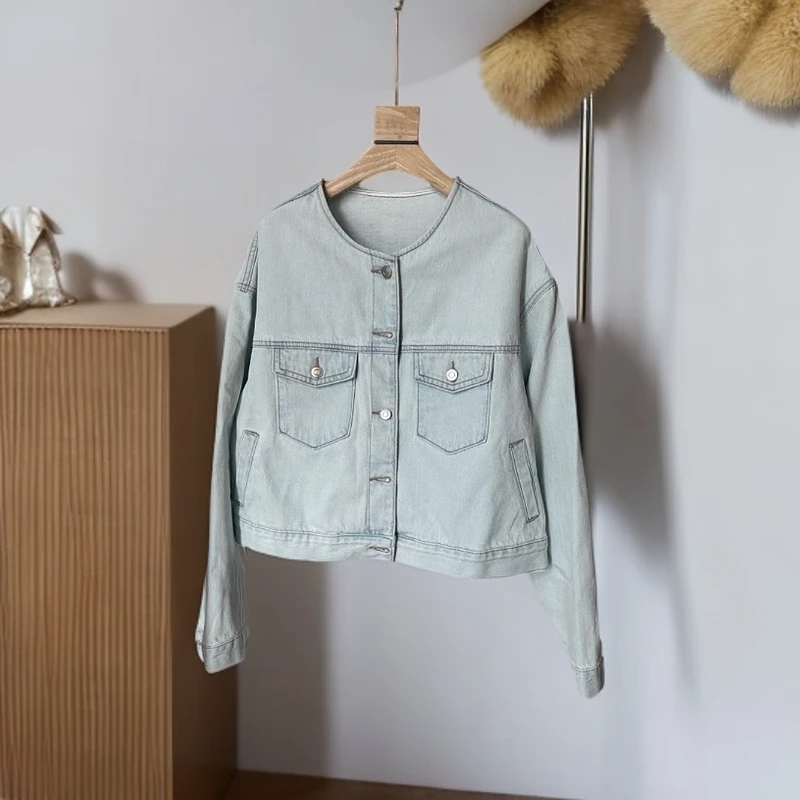 EBEWJRHF2025年春季小众设计师款洋气百搭韩版时尚牛仔外套660072