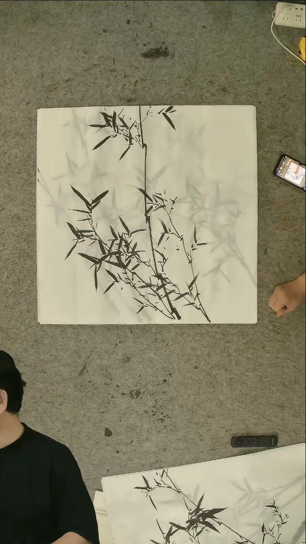 国画四尺斗方  墨竹   69*69cm