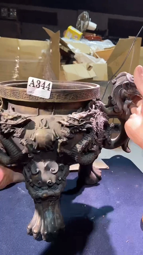 中古美术工艺品344铜炉没有盖子