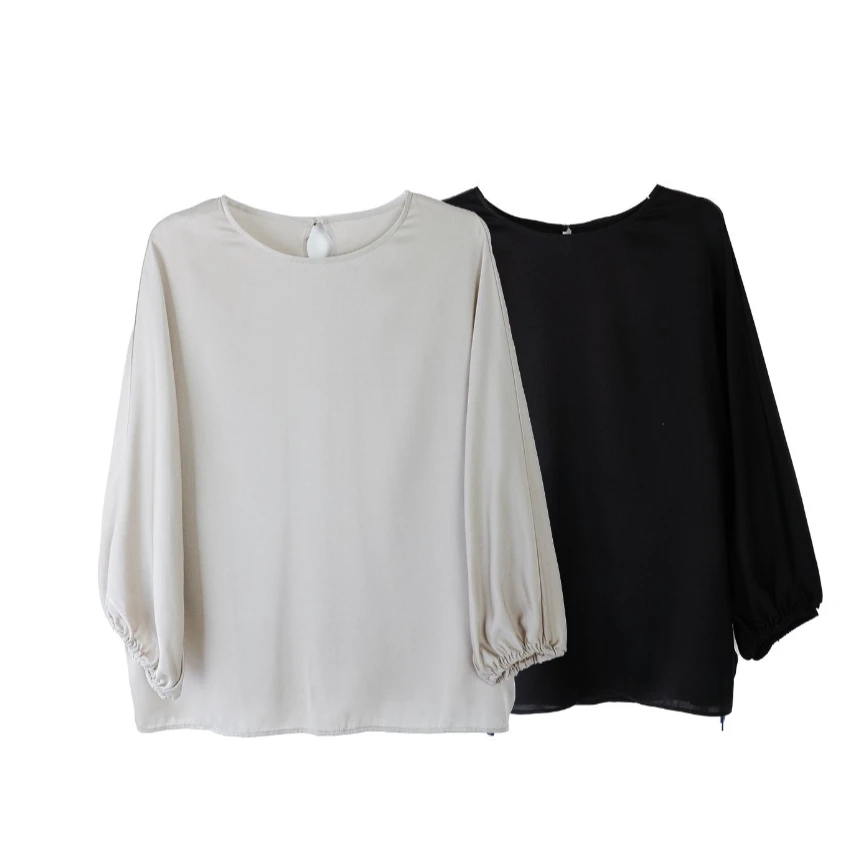 新款桑蚕丝真丝高级感气质纯色上衣41656