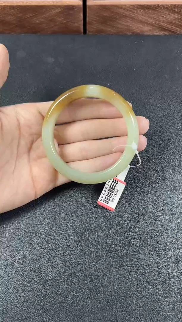 和田玉手镯未镶嵌若羌微色差56+手镯