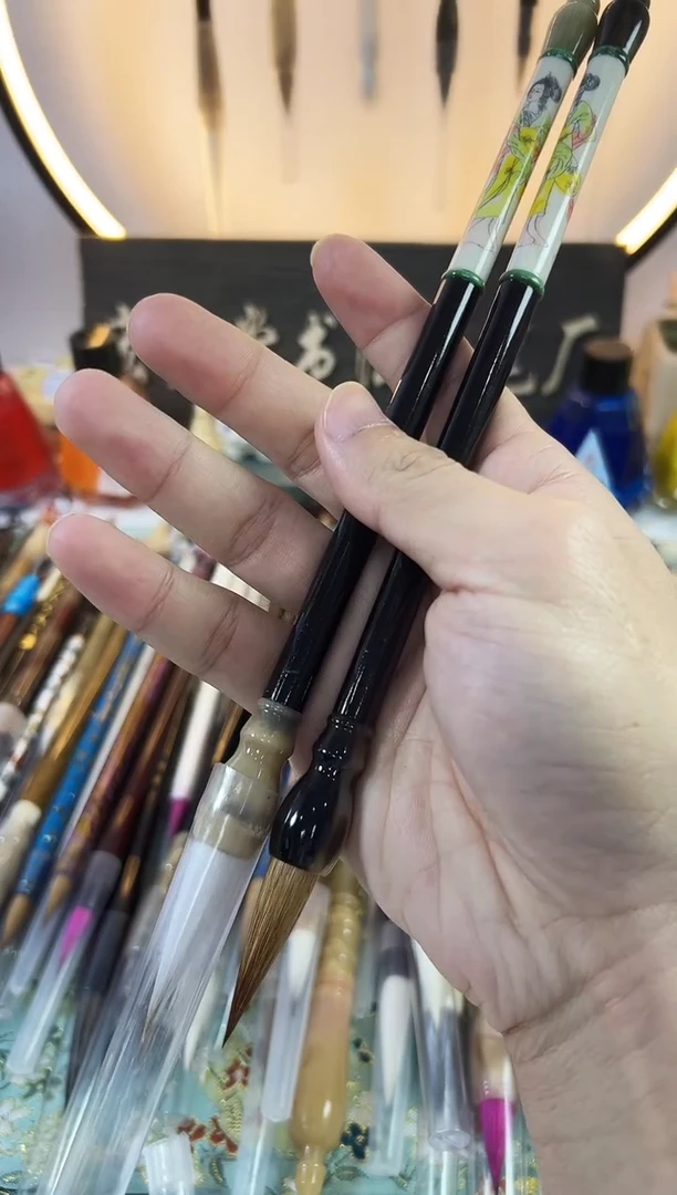 C097 定制高货毛笔两支  礼盒装