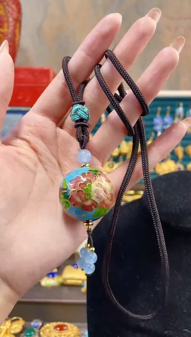 【闪购商品】非遗景泰蓝银蓝3.0单珠编绳款天蓝