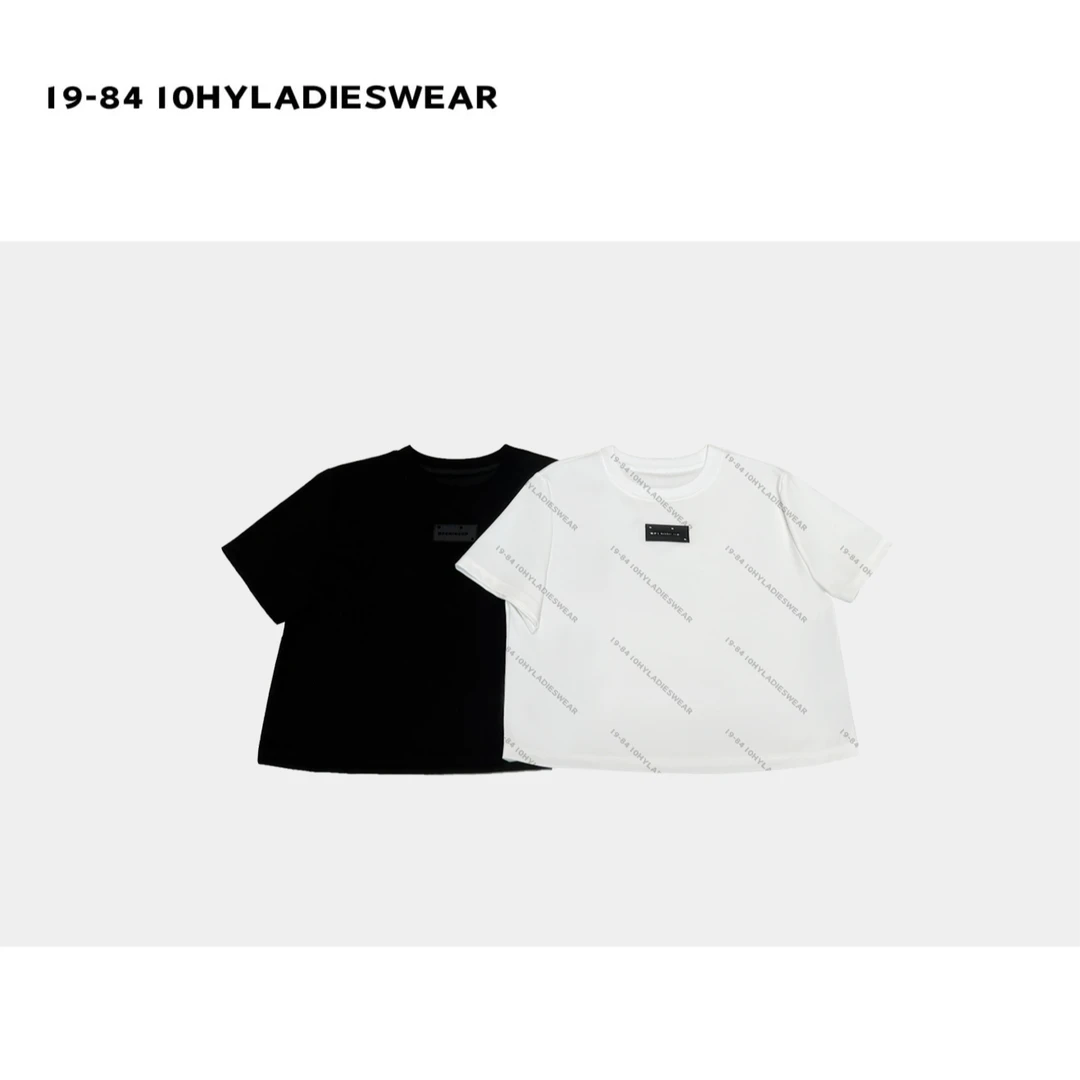 HYLADIESWEAR  『贴标短袖』欧货女装圆领贴标洋气超好看短款T恤