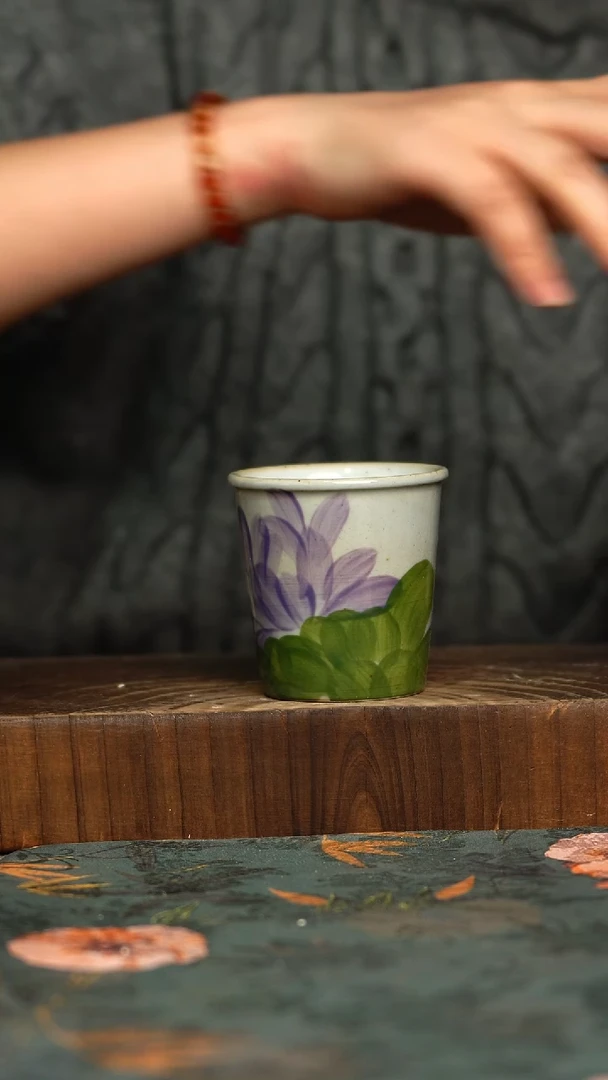 杯釉下彩手工手绘同款陶器