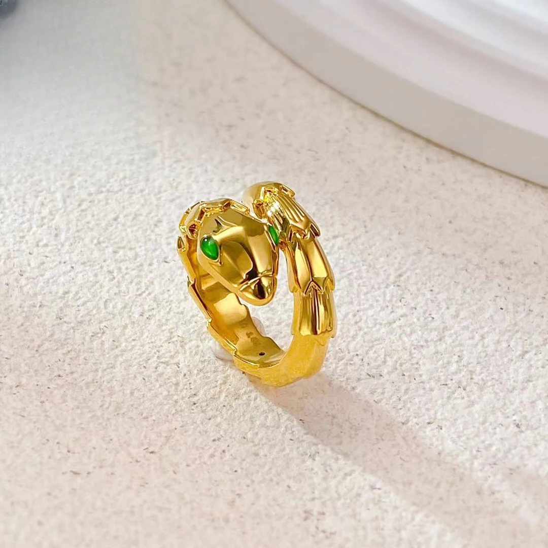 5D无氢工艺足金999灵蛇戒指轻奢时尚黄金戒指首饰按克卖多退少补