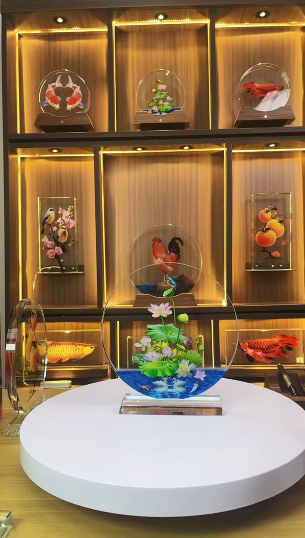 玻璃皮*亮瑕疵品圆形20*1.8荷花