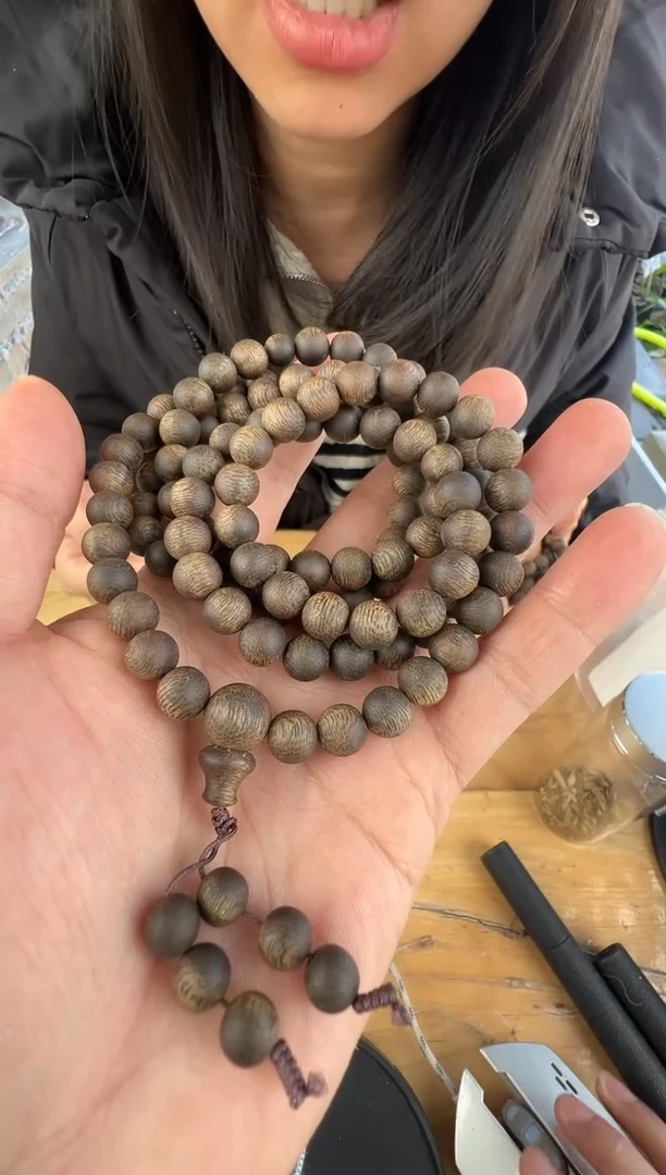 沉香手串鸽乌身沉水08圆珠多圈36+多样性发一