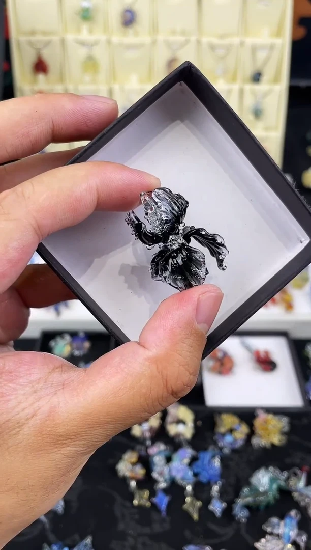 吊坠（不含链）玻璃勺*子燕尾花吊坠