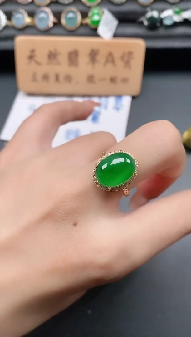 银S925镶嵌戒指翡翠111