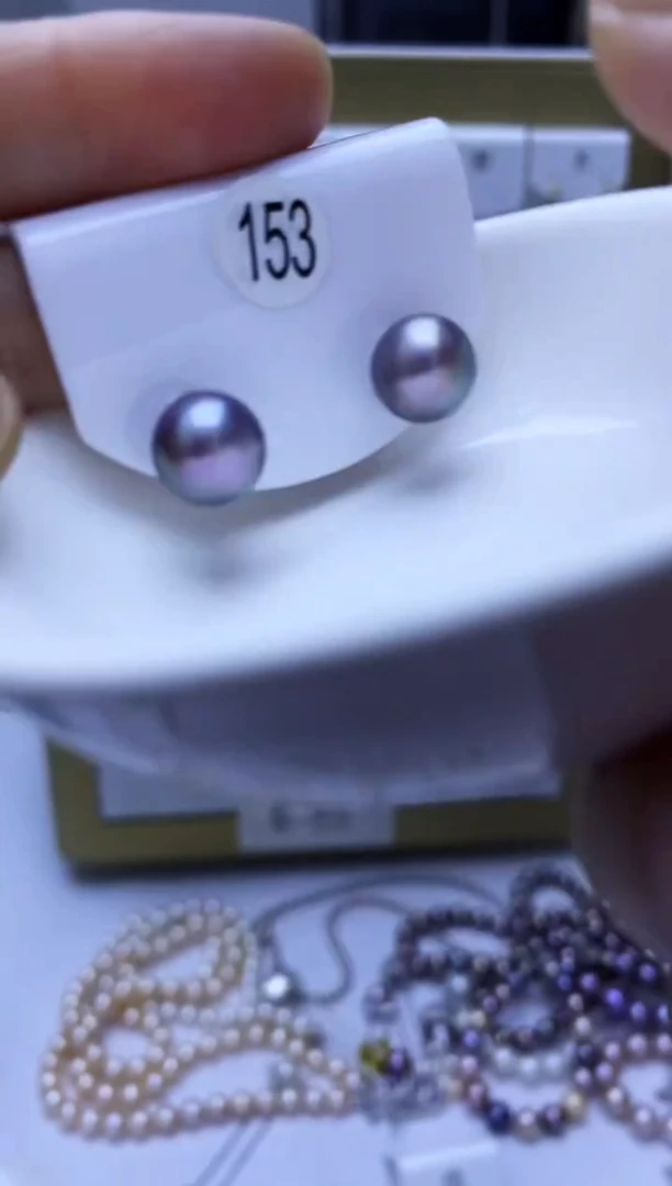 银S925镶嵌耳饰淡水珍珠153