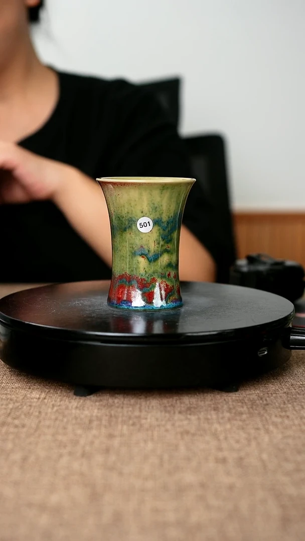 壶501#盼龙窑一级品原矿钧瓷束腰杯