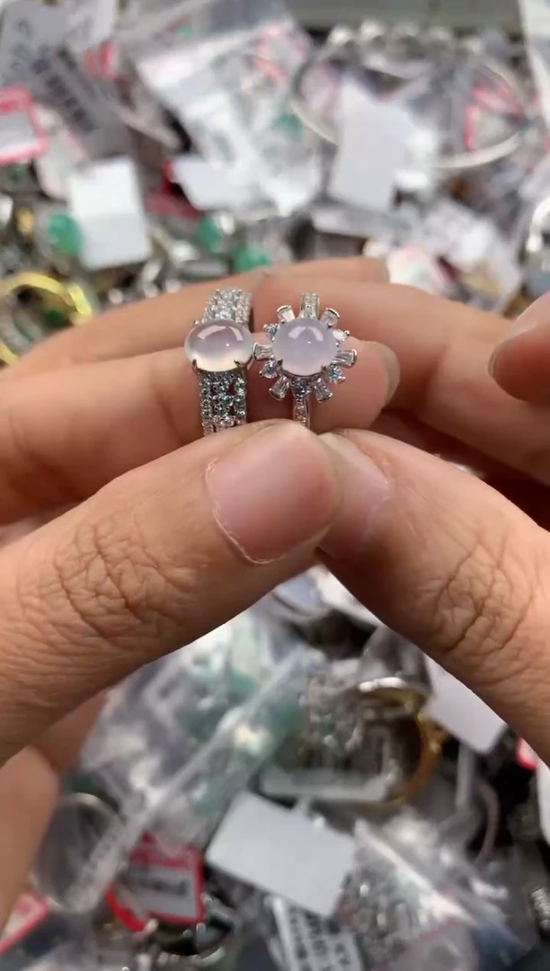 银S925镶嵌戒指翡翠10                 2