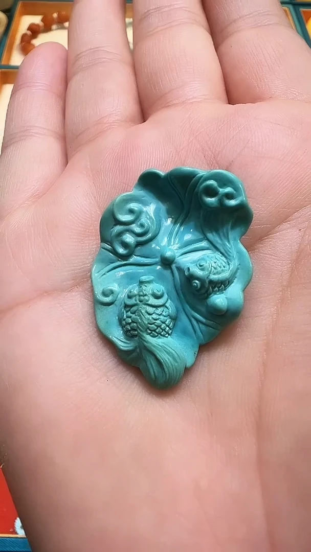 未镶嵌绿松石颈饰绿松高瓷高色【国工】金玉满堂吊坠  顶顶级