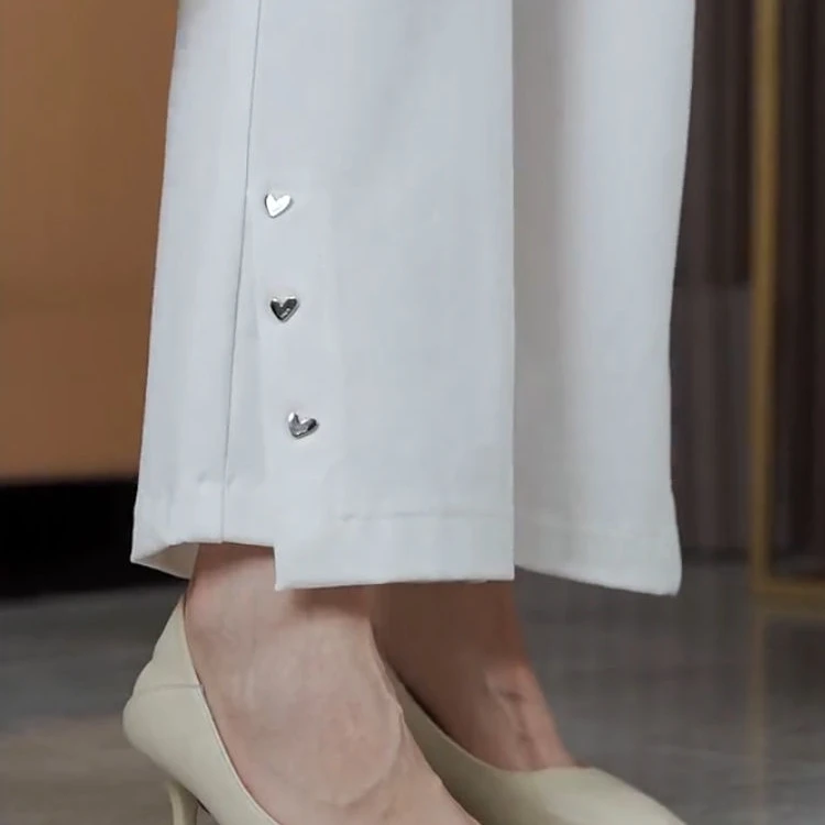 开叉裤子垂感2025微喇裤新款高腰显瘦小个子韩版九分喇叭裤阔腿裤