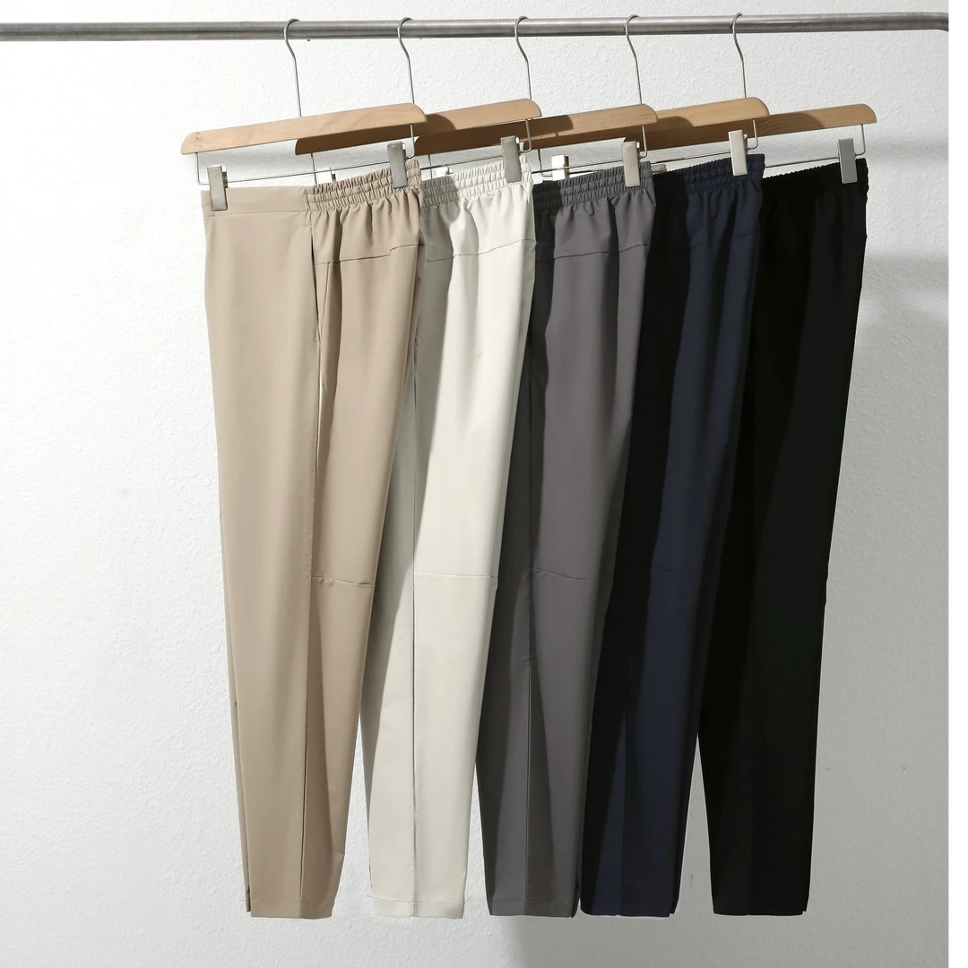 基础百搭！轻薄高弹！男士纯色防泼水休闲抽绳工装运动长裤23156
