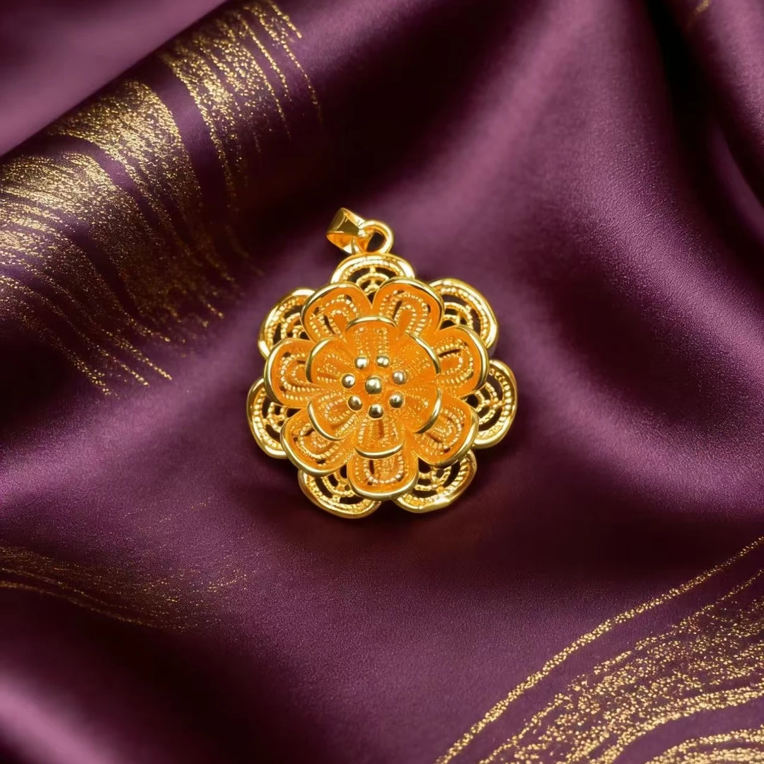 a148时尚精品百搭简约设计款莲花吊坠