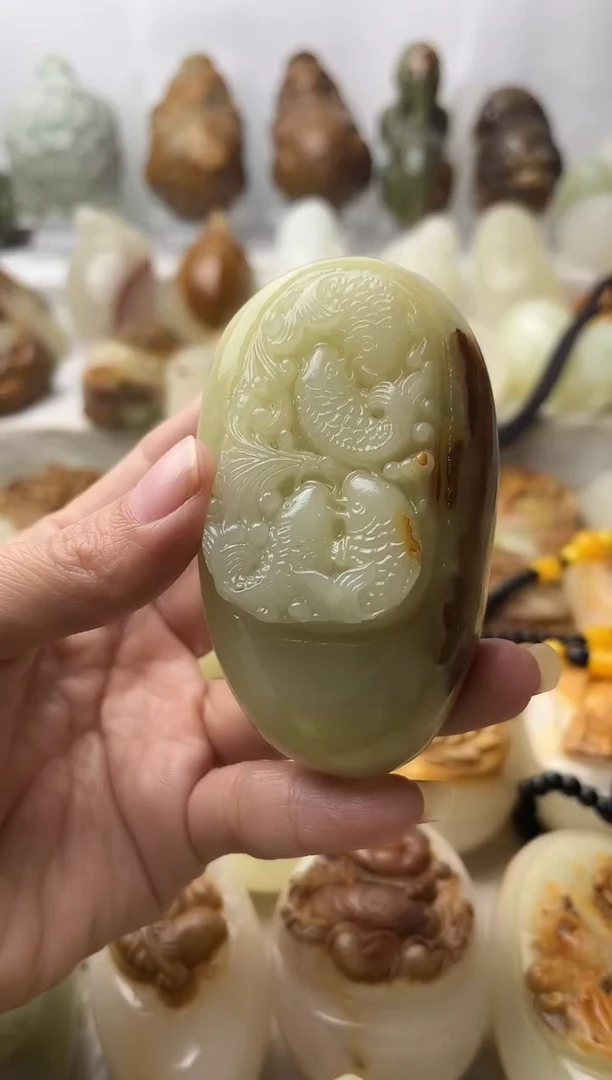 石材古青石棉纹正常不退换锦鲤鱼