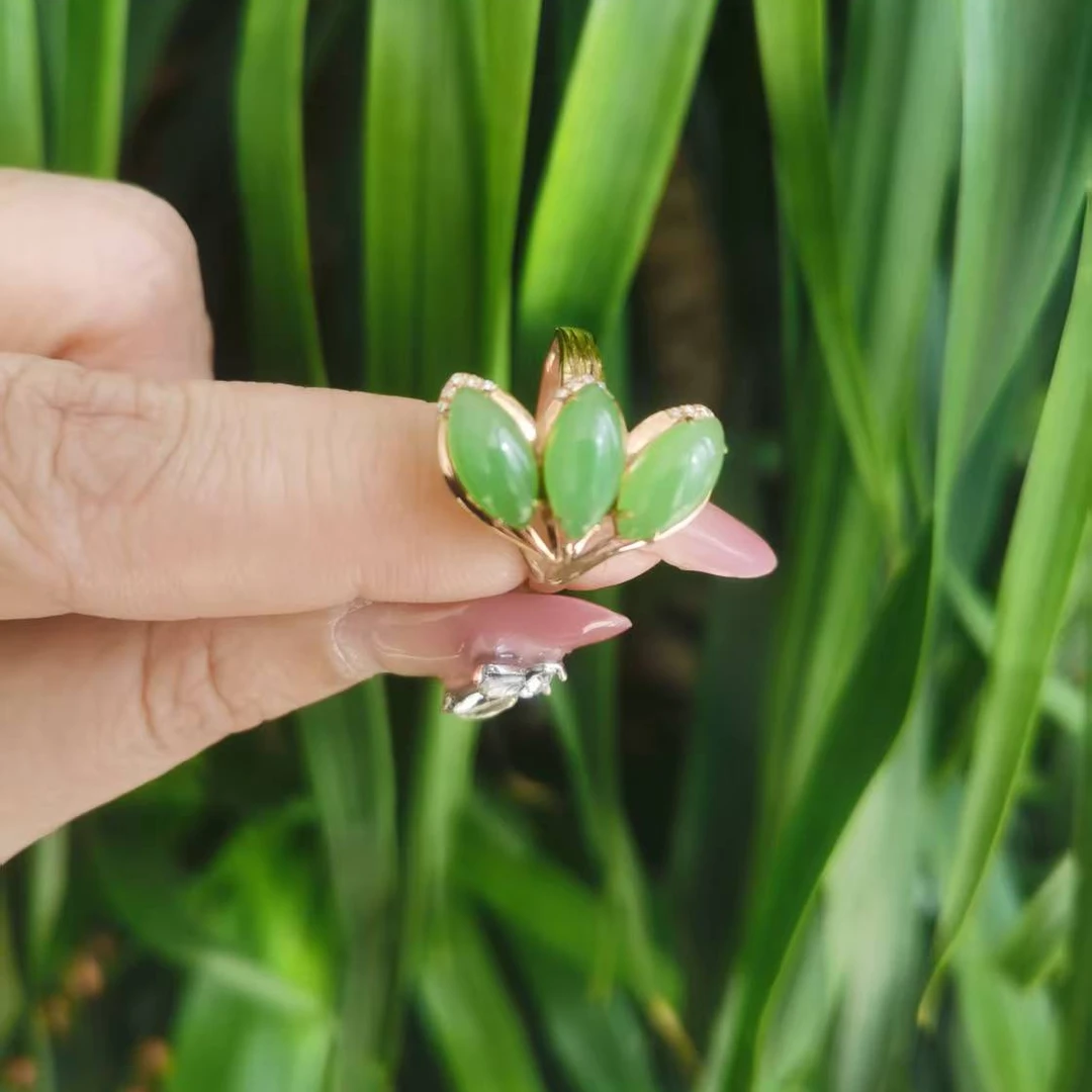 【荣倩专属】和田玉18k金镶嵌 凤尾戒指 精致时尚气质