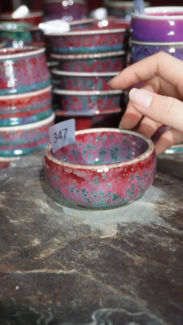 摆件陶精品窑变钧瓷茶器