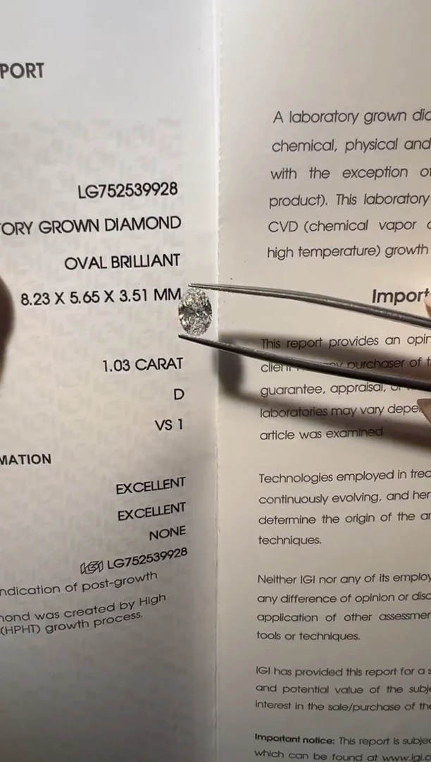 裸石合成钻石信*LG9928   1.03ct