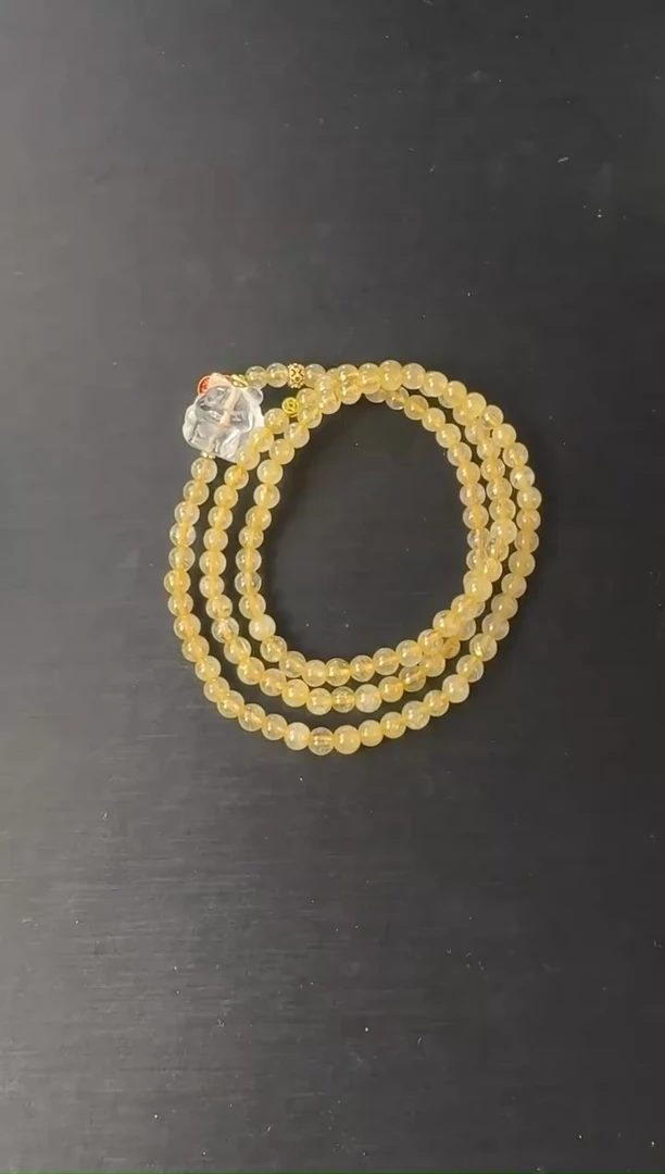 未镶嵌手链水晶s25金发晶多圈手链