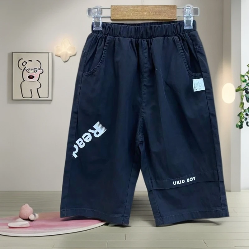 哎麻麻高品质1121950男童A类梭织全棉五分裤休闲百搭舒适透气夏款