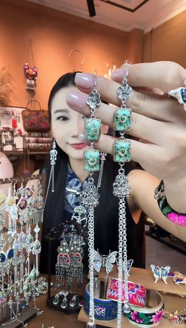 刺绣纯手工民族风耳环