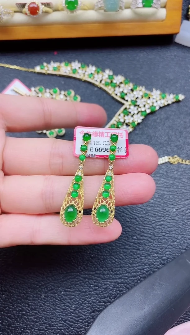 银S925镶嵌戒指翡翠1