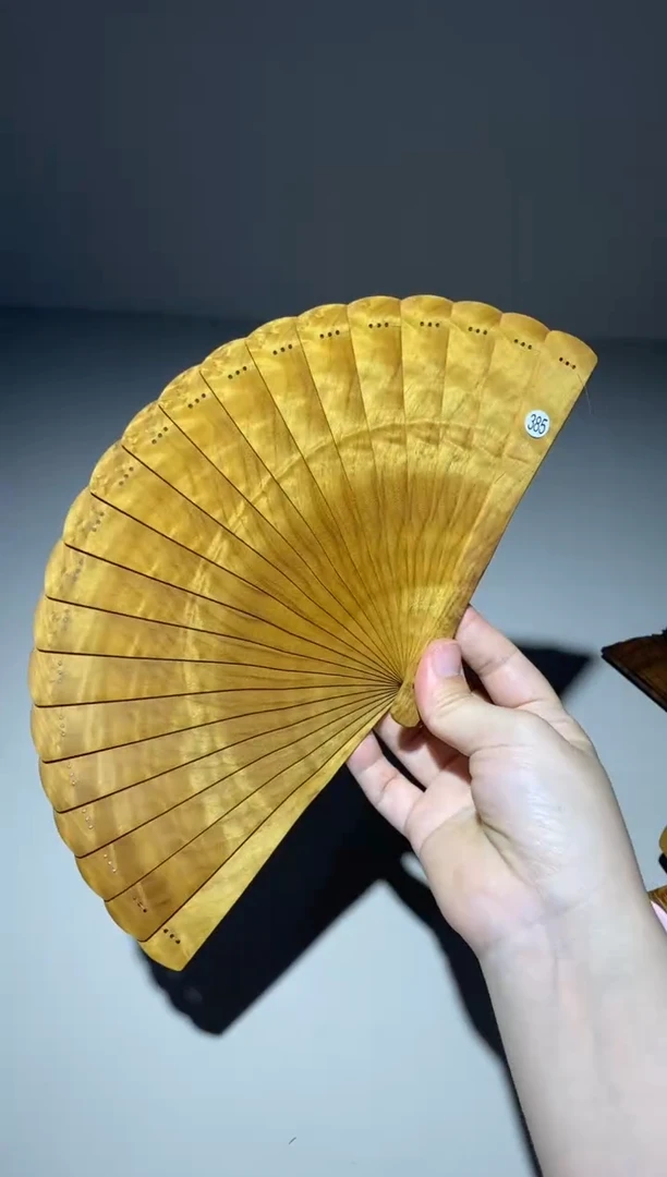 金丝楠乔*少16cm金丝楠木小叶桢楠扇385
