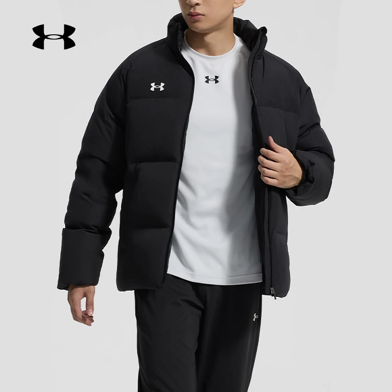 安德玛男士羽绒服情侣款立领羽绒外套防寒保暖加厚运动休闲夹克