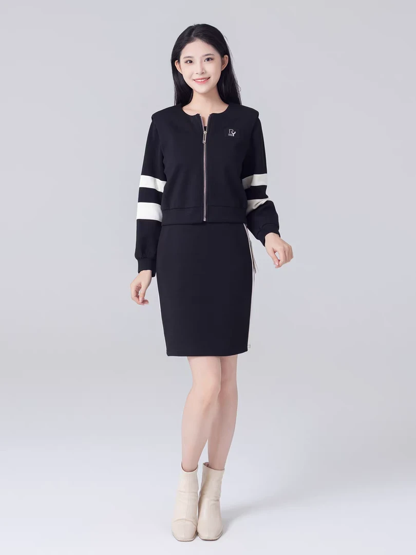 103/韩版洋气小外套背心裙两件套(衣长50 裙长90