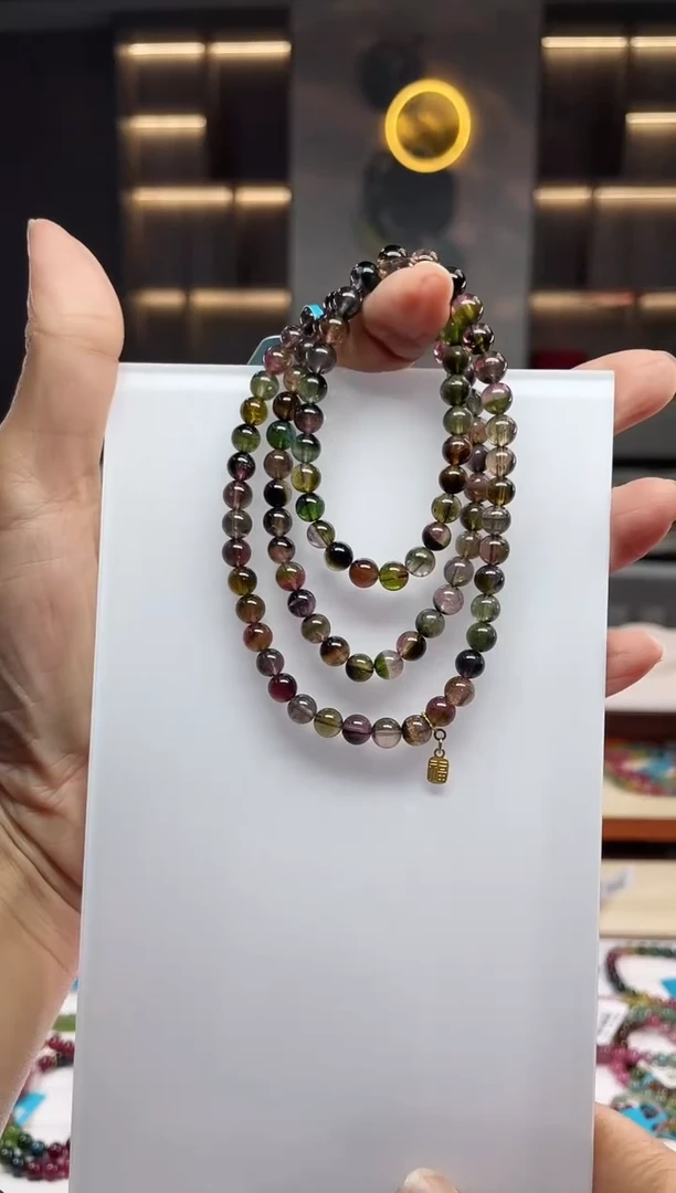 三圈手串未镶嵌碧玺（多样性发一条）Q