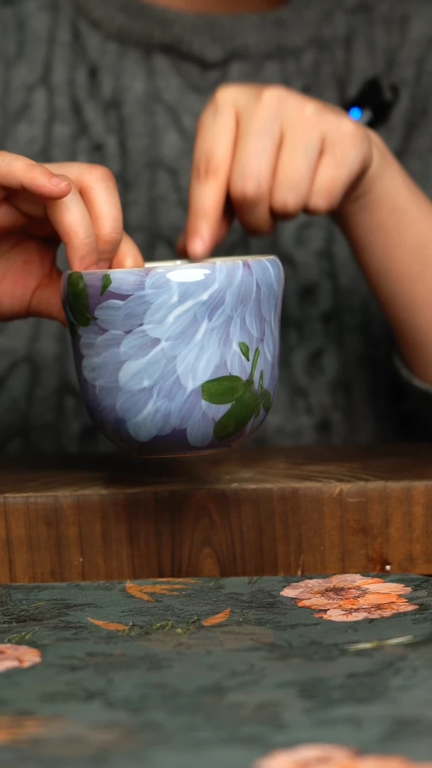 杯釉下彩手工手绘同款陶器