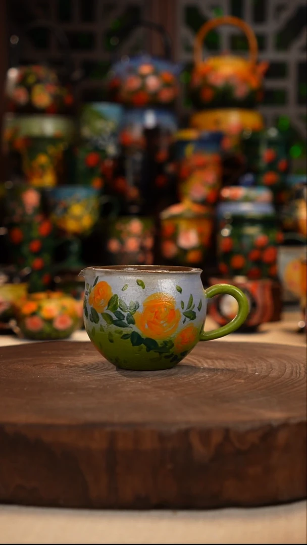 紫砂油画手绘釉下彩