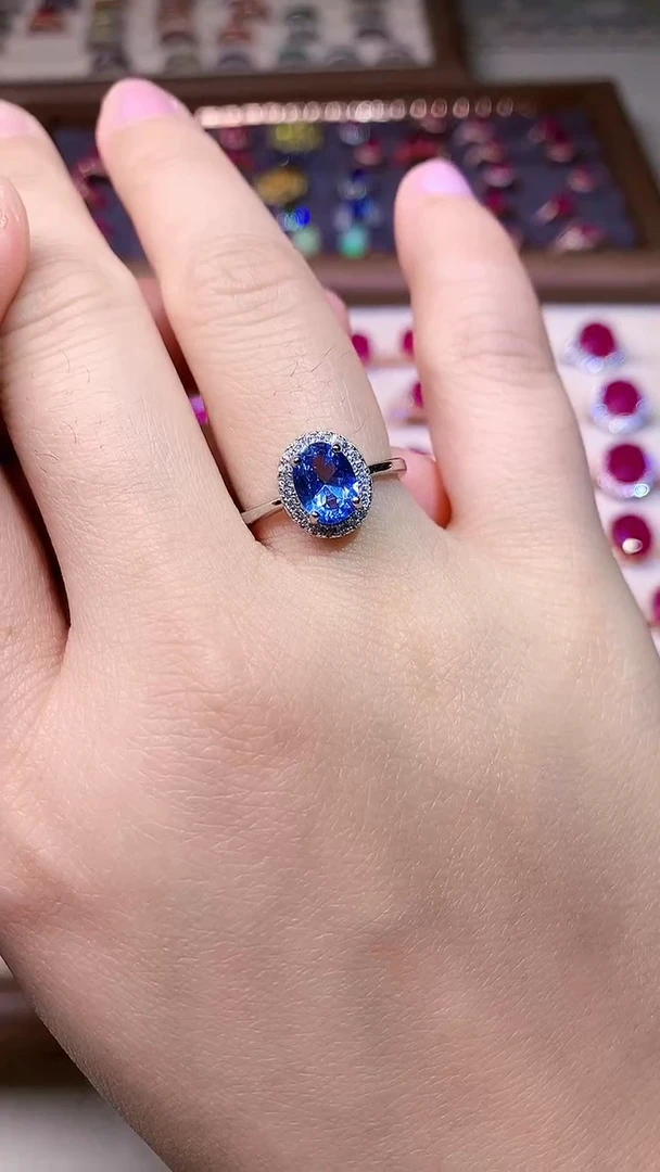 【闪购商品】海蓝宝石戒圈银S925镶嵌000