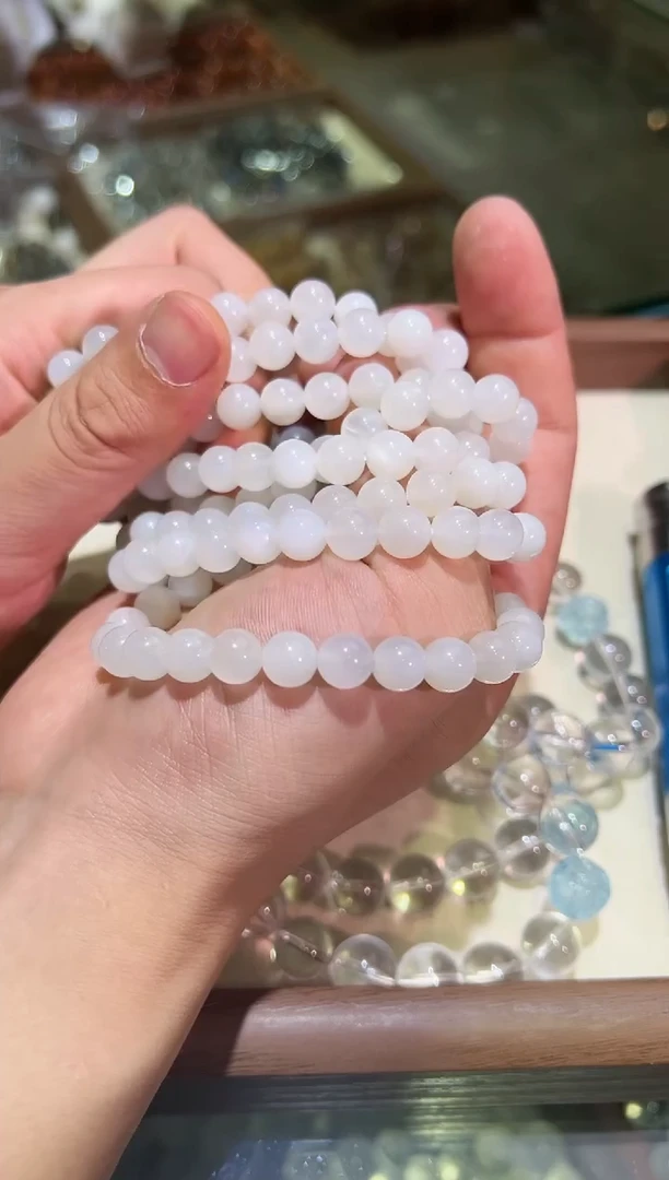 手链未镶嵌月光石8mm+白月光（多样性发一）