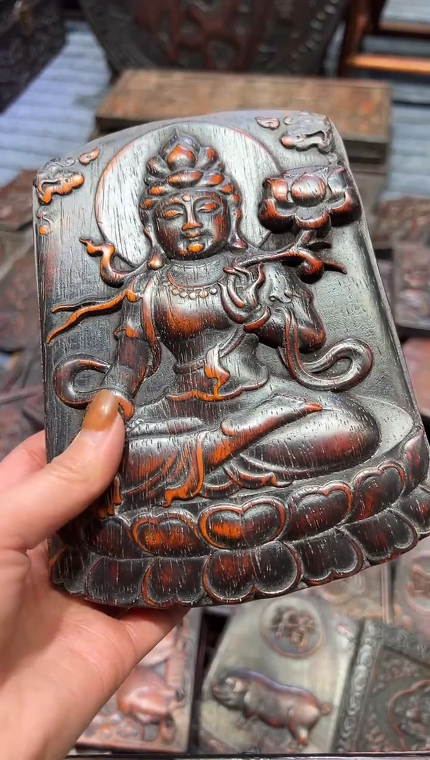 木紫檀雕刻一物一拍