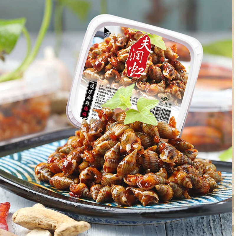 辣炒海瓜子夫润虹麻辣速冻即食海锥冷冻小海鲜熟食300g三罐