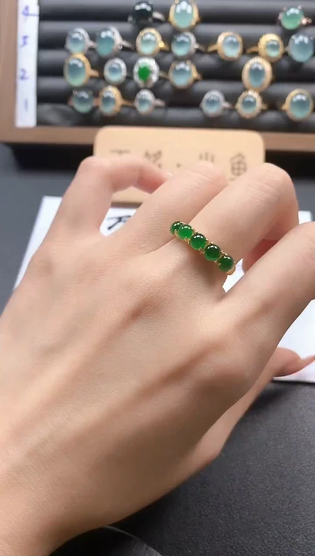 银S925镶嵌戒指翡翠5151-6