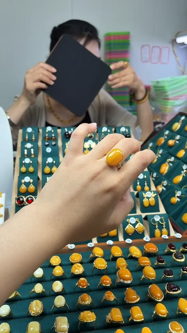 未镶嵌琥珀戒指精品蜜蜡戒指