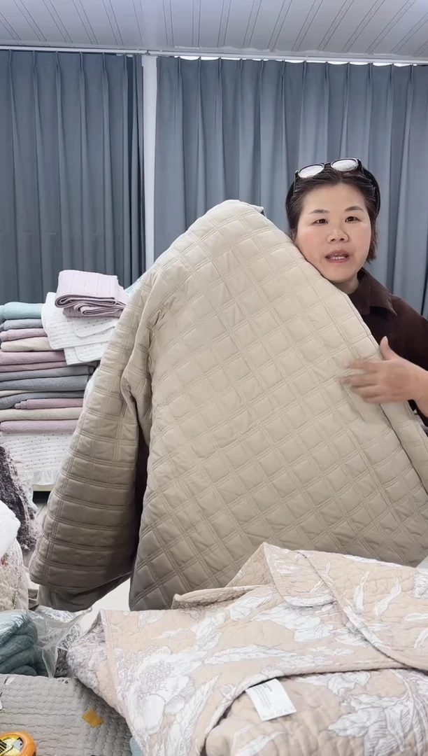 棉2.4*2.6米色绒三件套