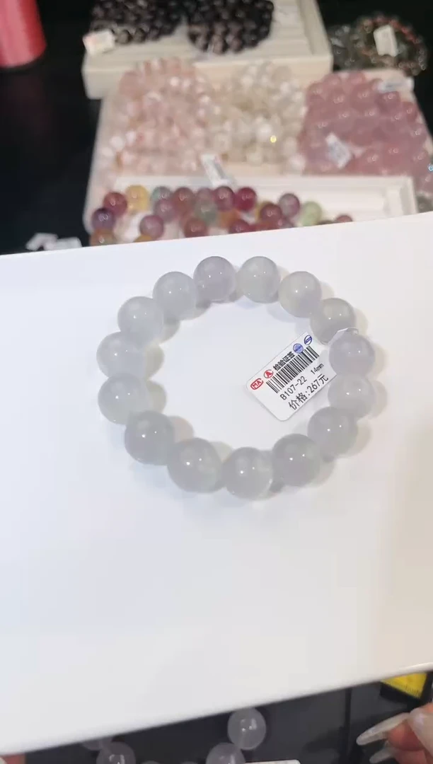 手链未镶嵌萤石多样性发一奶紫14mm