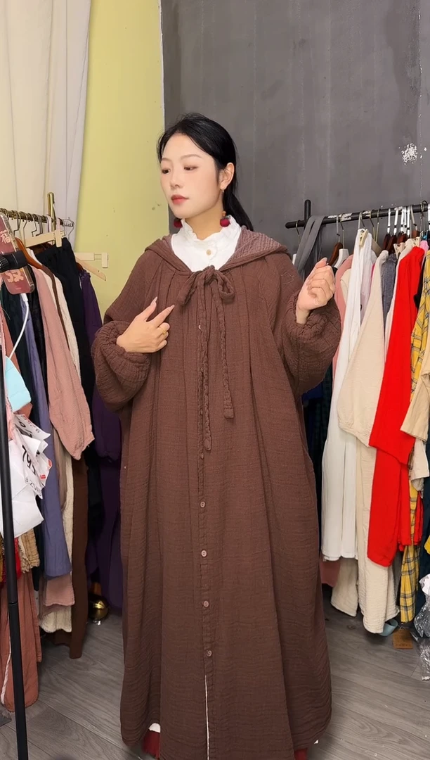 麻双层汉麻高品质咖啡大斗篷
