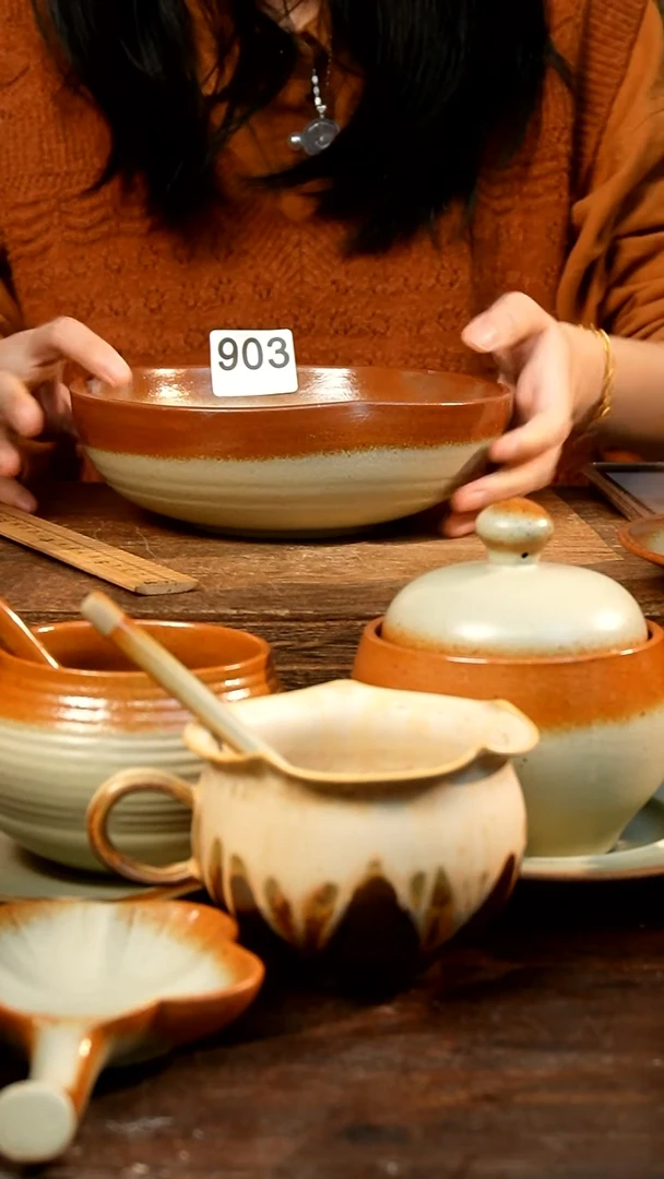 盘高颜值粗陶餐具限时抢购