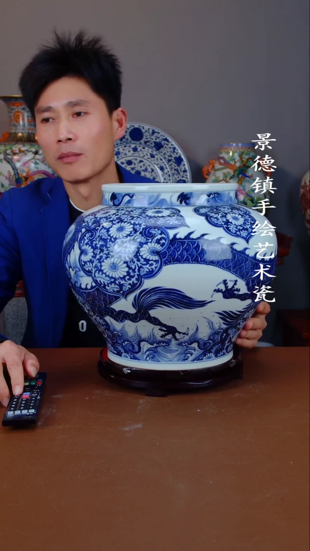 瓶陶景德镇手工手绘陶瓷摆件73
