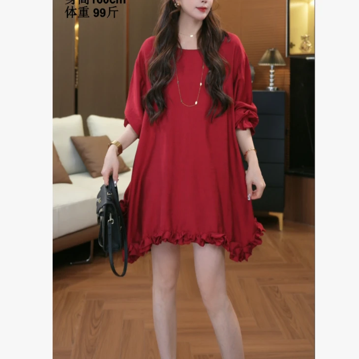 【鑫蕾】早秋新款常规休闲风遮肉气质时尚连衣裙29038