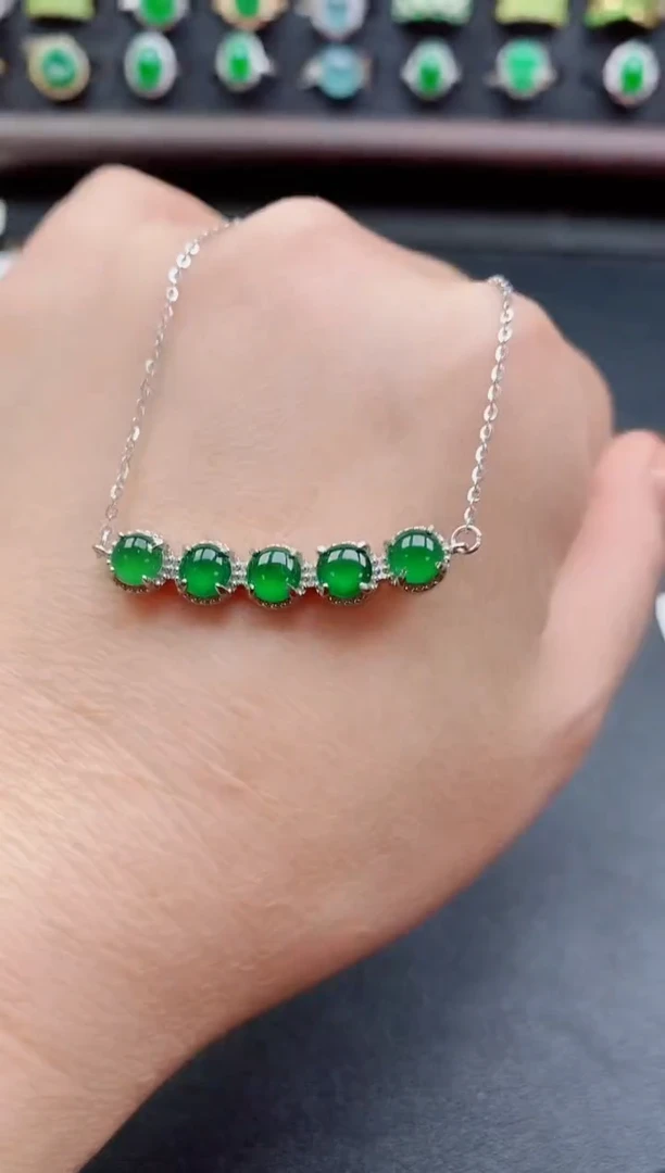 套链银S925镶嵌翡翠1