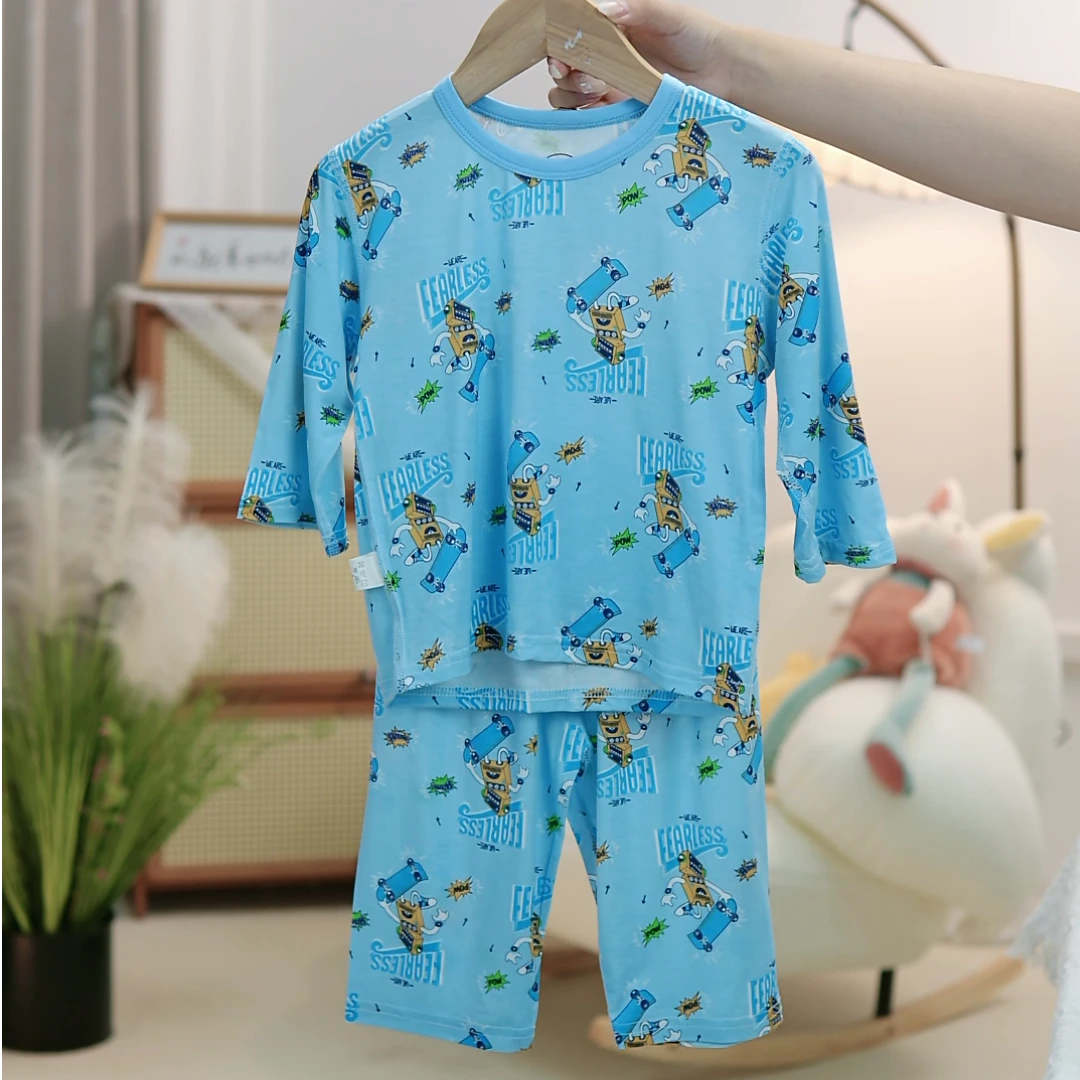 5-23宝宝卡通七分袖套装-256